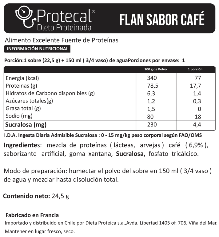 Postre Crema Sabor Café - 7 Sobres