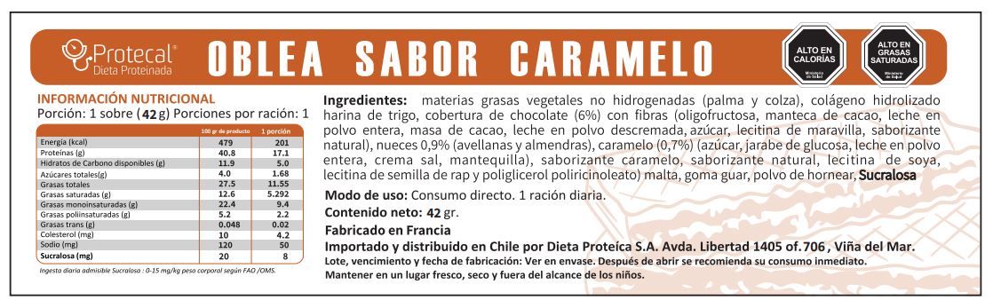 Oblea Sabor Caramelo - 7 Unidades