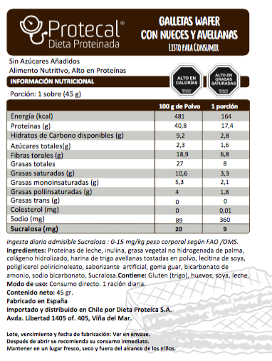 Galletas Wafer con Nueces y Avellanas - 7 Unidades