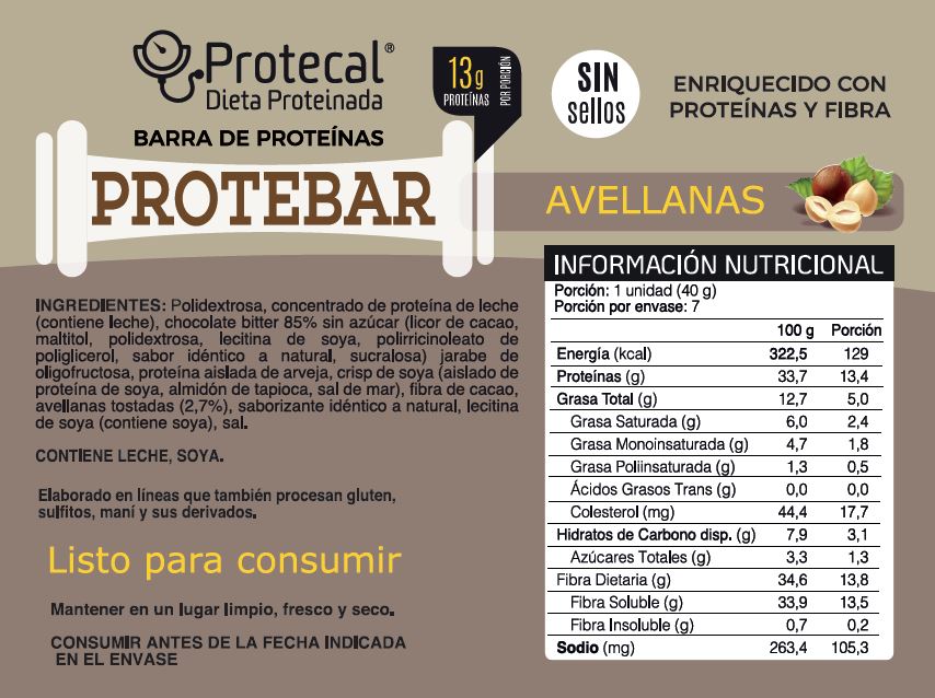 Barras de Avellanas Protebar® - 7 Unidades