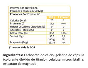 Magnesio - 60 cápsulas / frasco