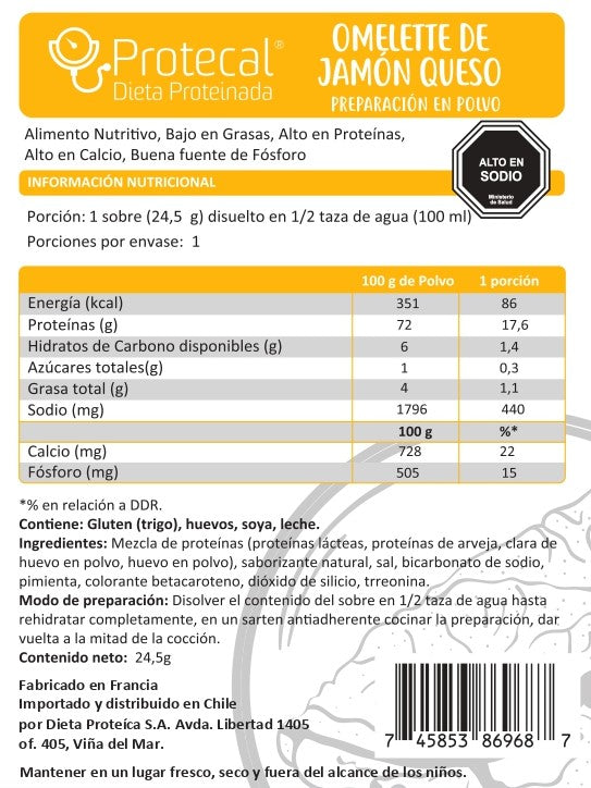 Omelette de Jamón Queso - 7 Sobres