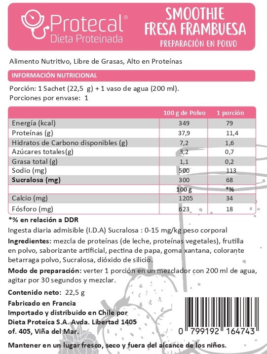 Smoothie Frambuesa - 7 Sobres