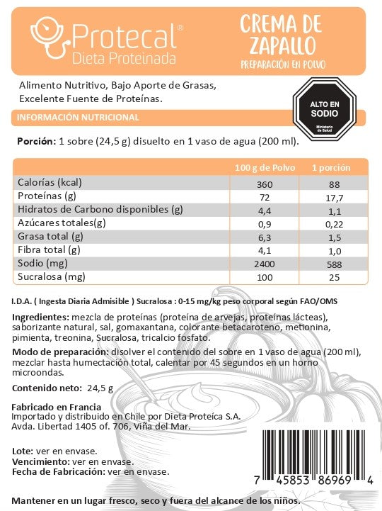 Crema de Zapallo - 7 Sobres